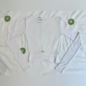 Alo Yoga | Cover Long Sleeve Top, White, XS